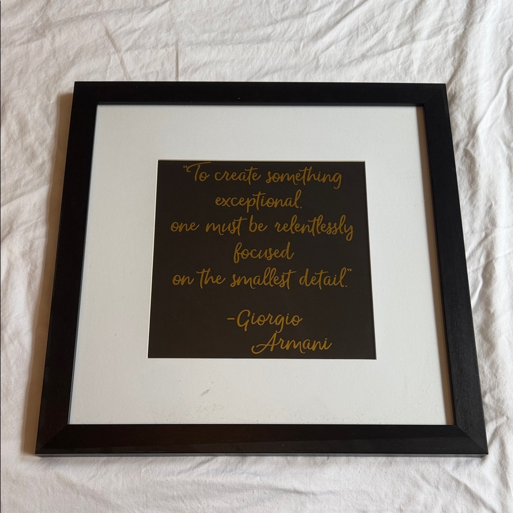 Giorgio Armani Black Frame with Gold Quote